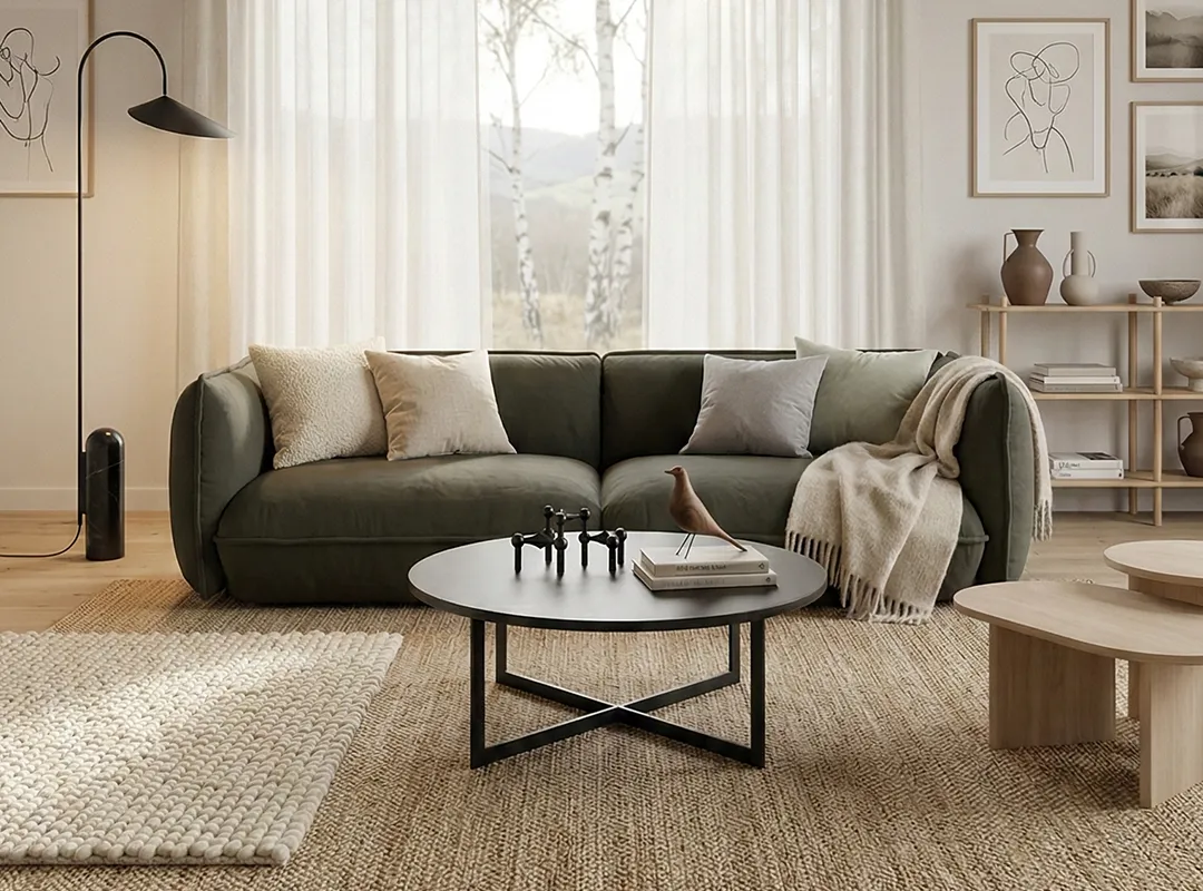 sofa, Sofa, Couchtisch, Wohnzimmer, Dekor, 