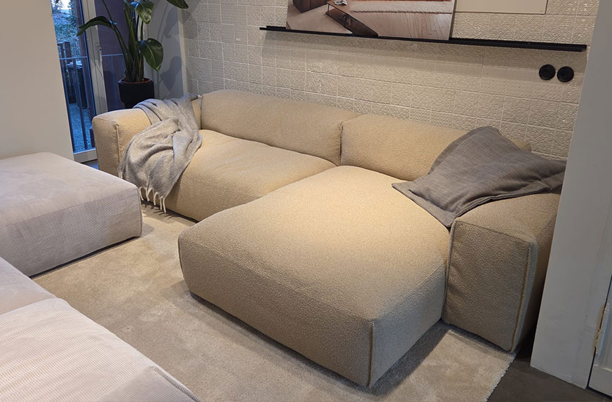 Sofa, Wohnzimmer, Ecksofa, Beige, Kunststoffbezug oder Stoff?, 