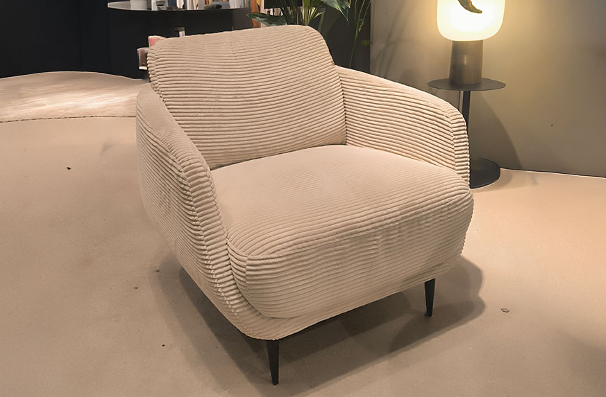 LIMA Sessel in Cordstoff CORD creme