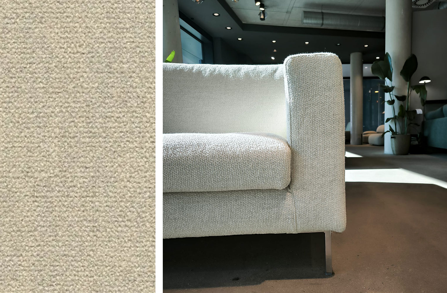 Sessel, Samtstoff, Beige, Gepolsterte Sitzfläche, Moderne Einrichtung, 