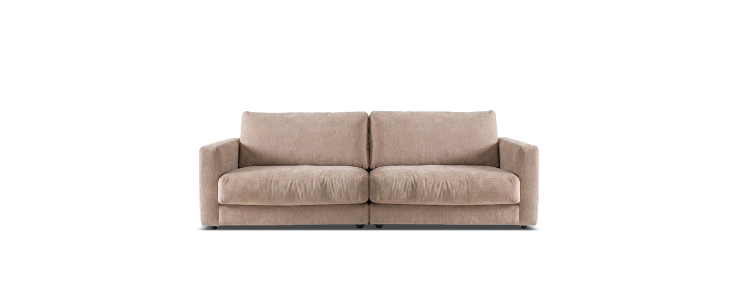 Sofa, Zweisitzer, Beige, Stoffbezug, Kunstleder-ähnlich, 