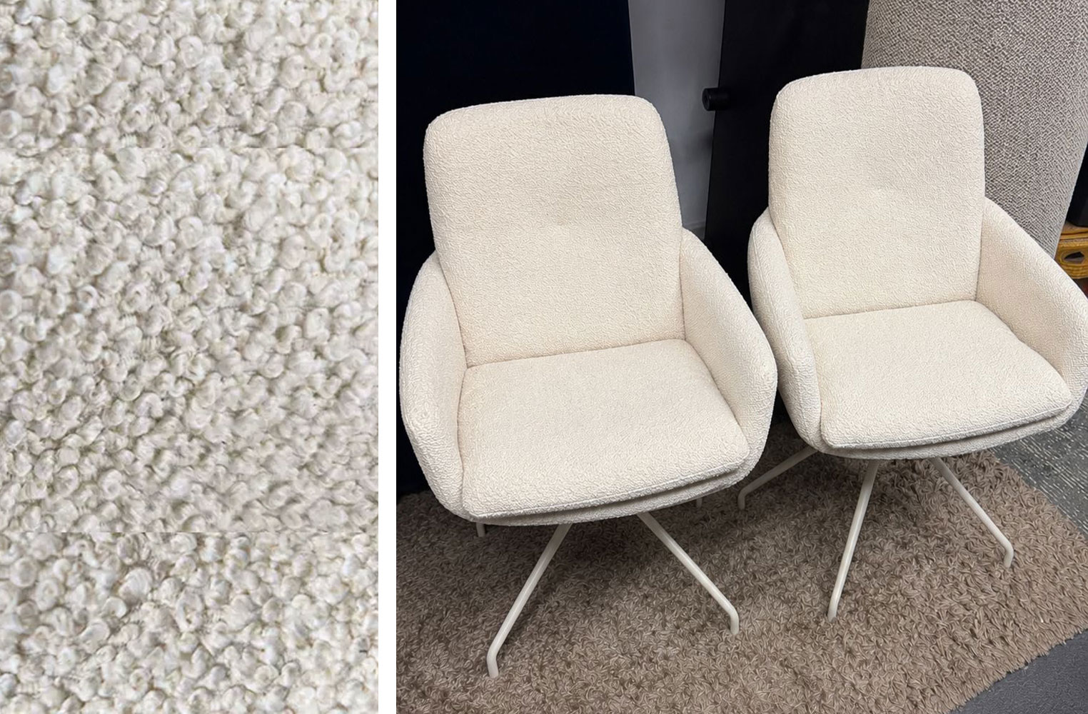 Sessel, Schalensessel, Beige, Samtbezug, Teppich Vorrichtung, 
