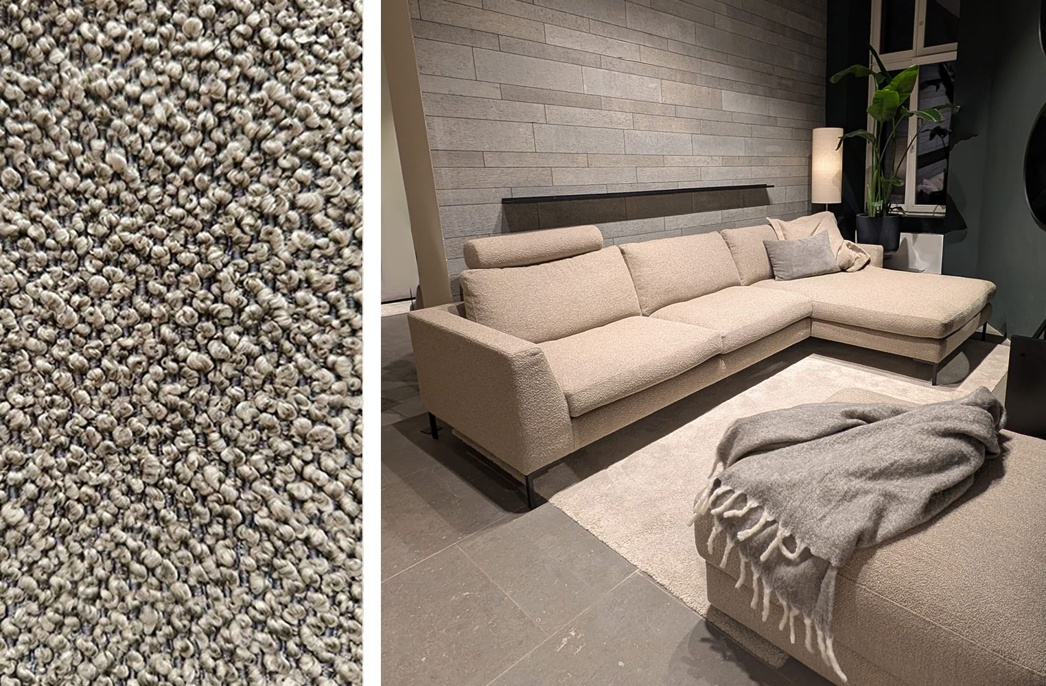 Sofa, Wohnzimmermöbel, Ecksofa, Beige, Stoffbezug, 