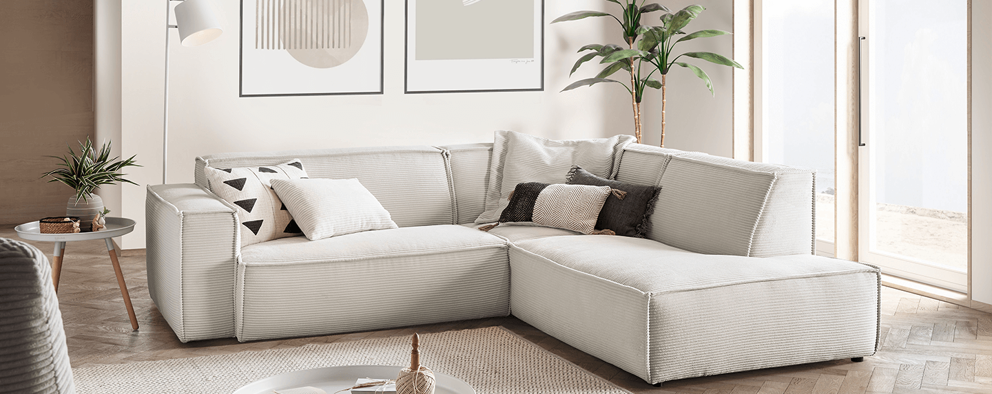 Die beste Qualität soefacom ecksofa noho cord hellgrau beige