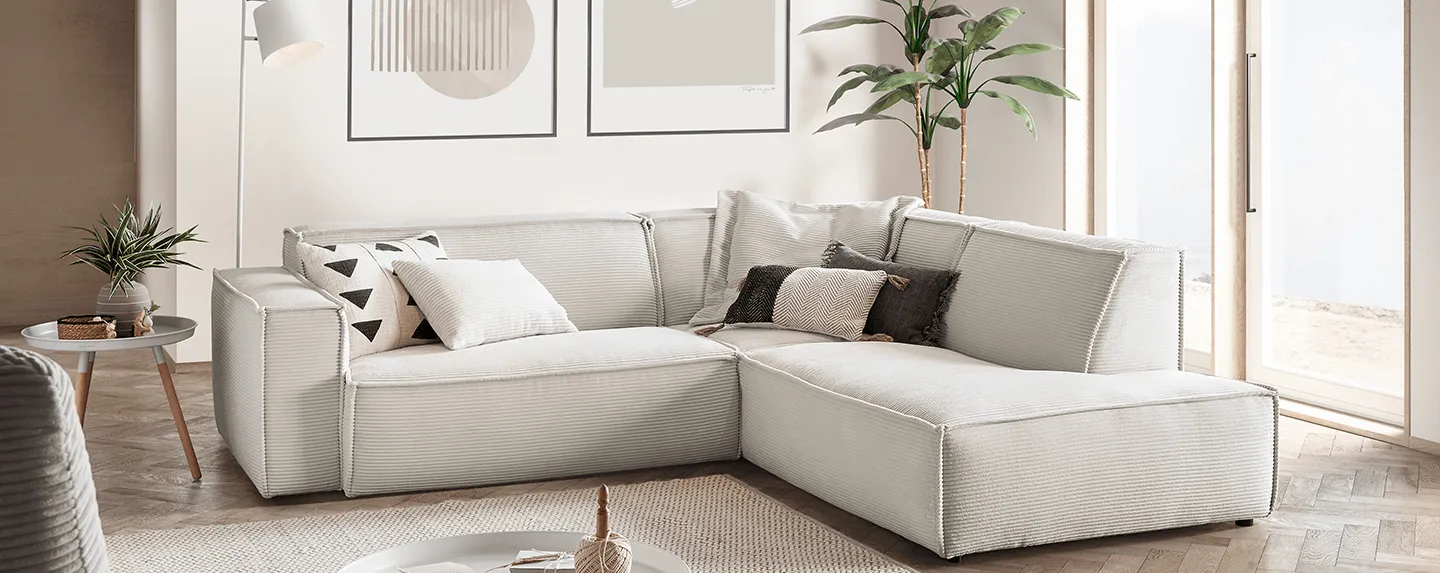 soefacom ecksofa noho cord hellgrau beige