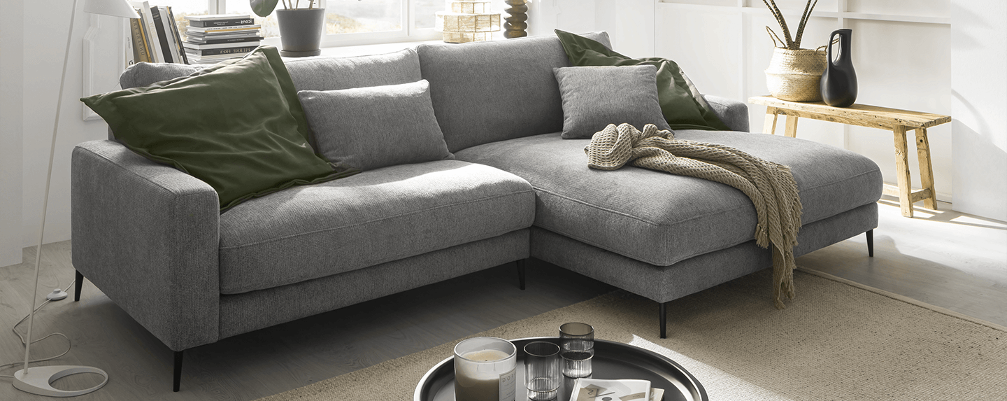 Die beste Qualität soefacom sofa mit longchair hilma, graues sofa, interior