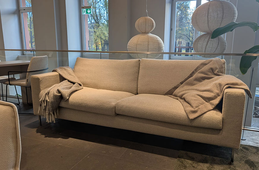 sofa, couch, beige, Stoff, Decke, 
