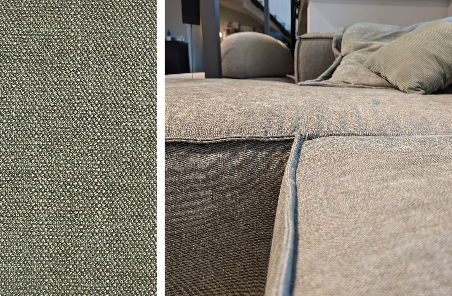 Sofa, Couch, Sofa-Kissen, Grau, Samt-Textur, 
