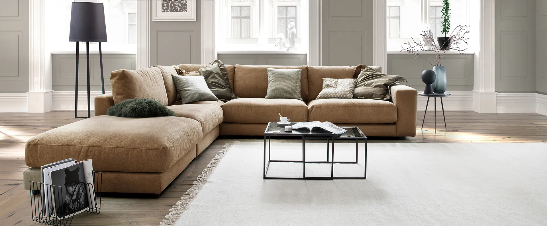 sofa, couch, sectional, beige, wohnzimmermoebel, Couch, Sofa, Lounge, Wohnzimmer, Sofakissen, 