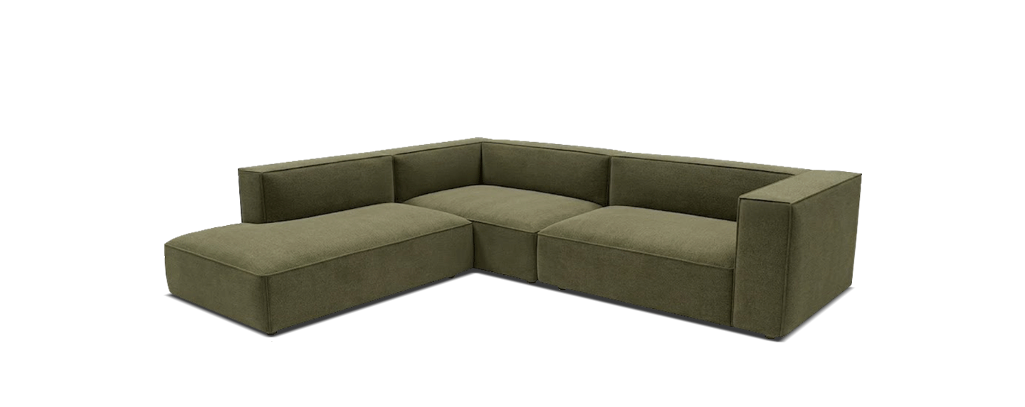 Eckcouch, Sofa Ecke, Olivegrün, Sofamodul, Stoffbezug, 