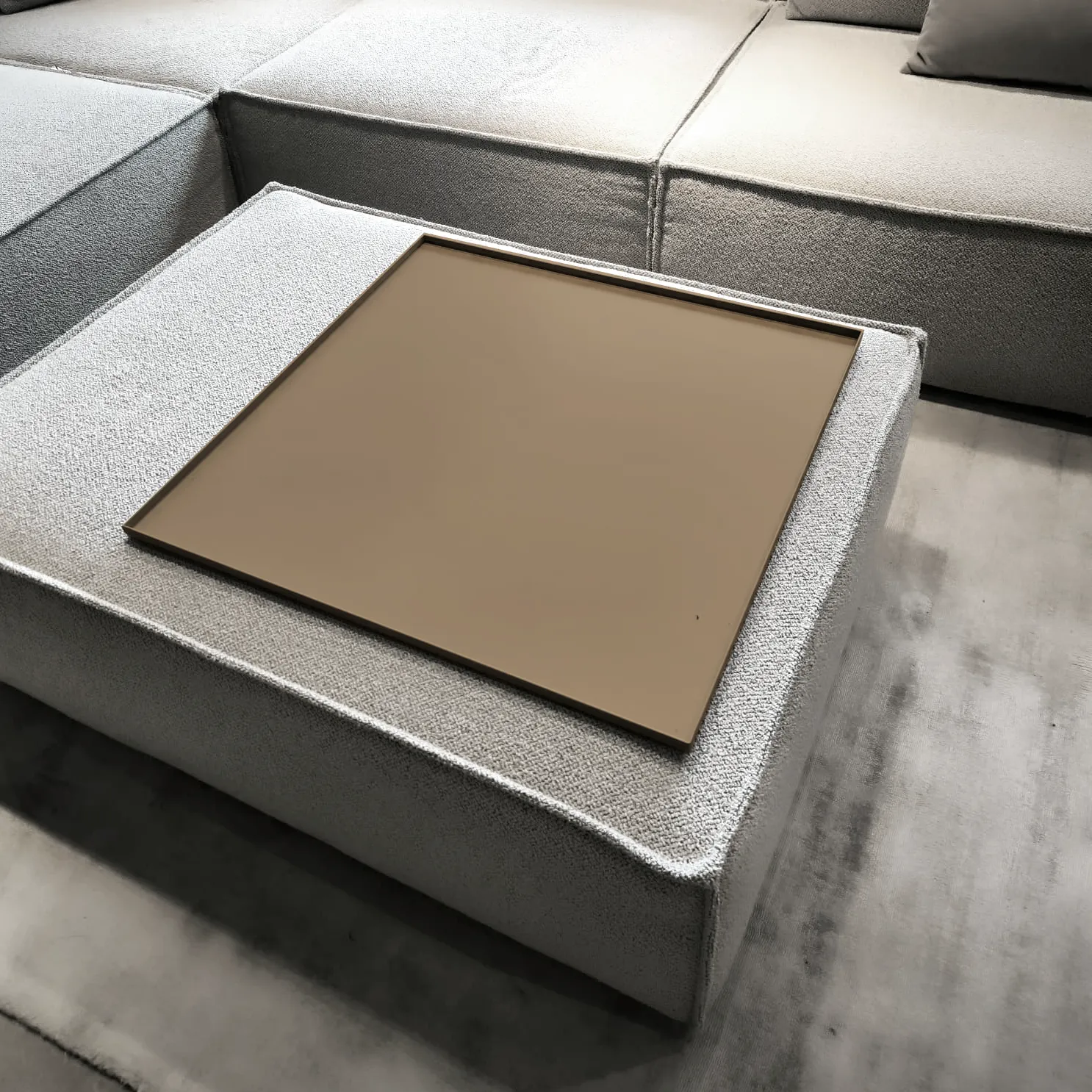 sofa, sectional, corner, beige, frame, 