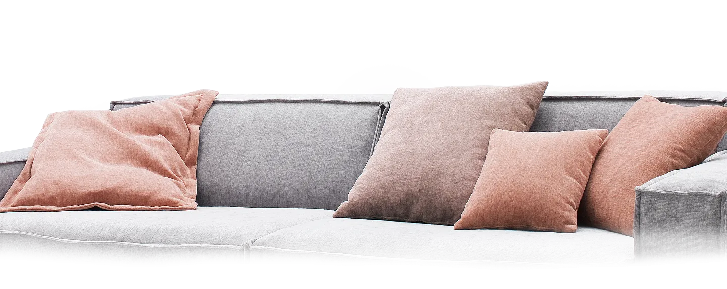Sofa, Couch, Pouf, Kissen, Grau-rosé Farbtöne, 