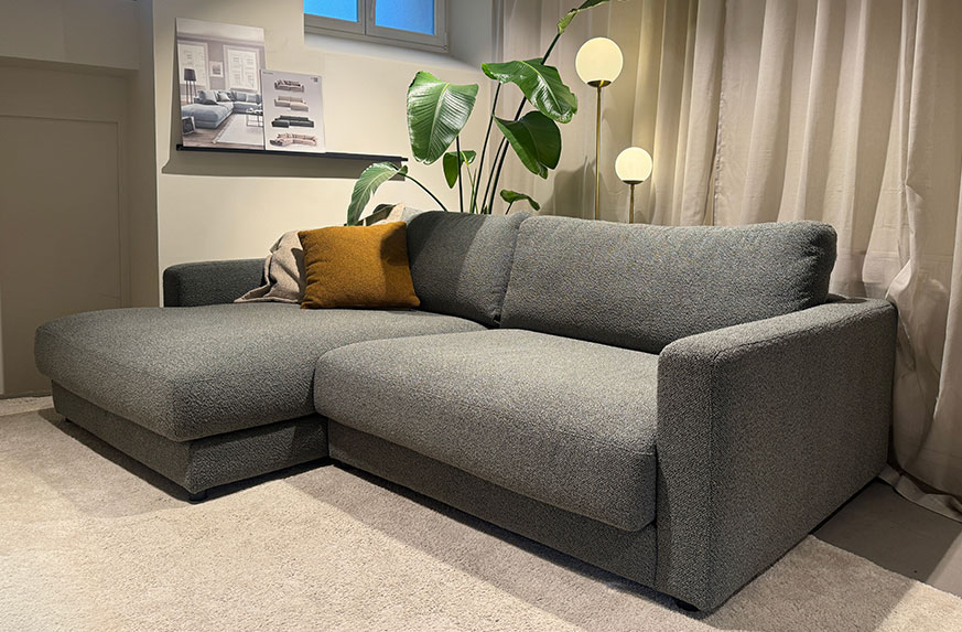 sofa, corner sofa, grau, Stoff, Kissen, 