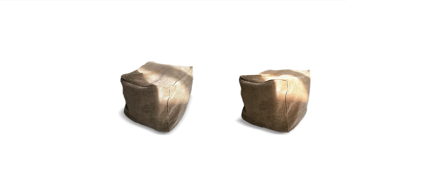 Sitzkissen, Kissen, Sack, Beige, Gemütlich, Sessel, Pouf, Beige, Lederoptik, Kissenhocker, 