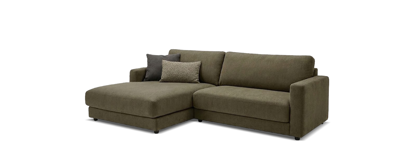 Ecksofa, Sofa, Wohnsofa, Bezugstoff, Kissen, Ecksofa, Sofalandschaft, Beige-Grün, Stoffsofa, Kissen, 