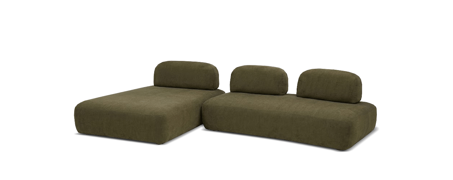Wohnlandschaft, Sofahäupten, Olivegrün, Garnitur, Sofa-Set, 