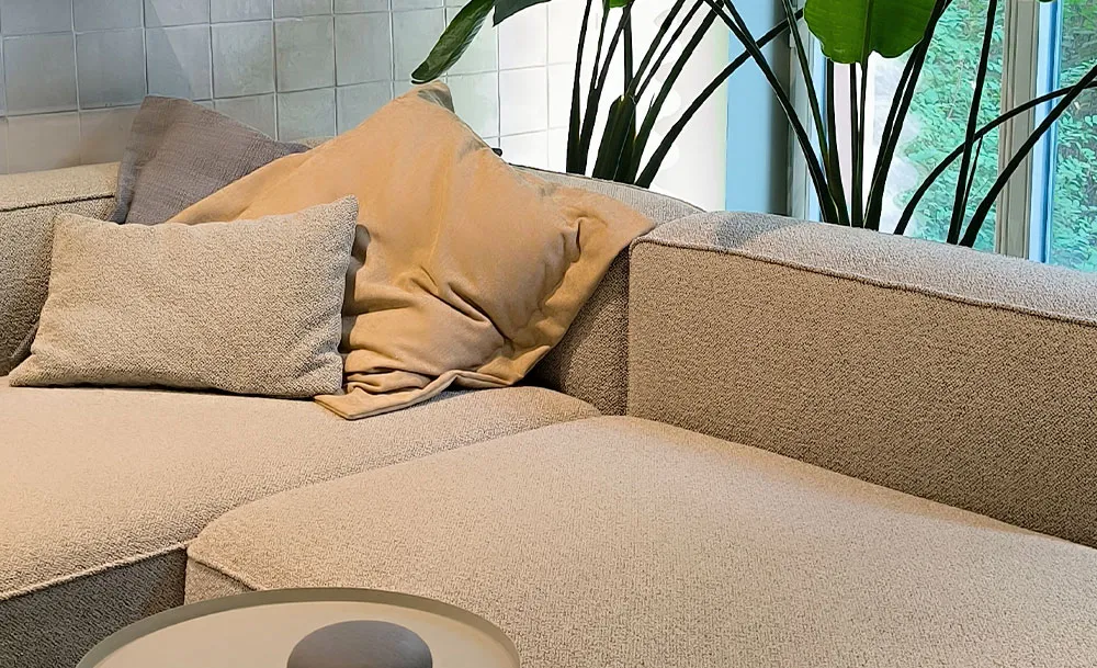 Sofa, Couch, Beige, Stoff, Kissen, sofa, couch, beige, Stoff, Kissen, 